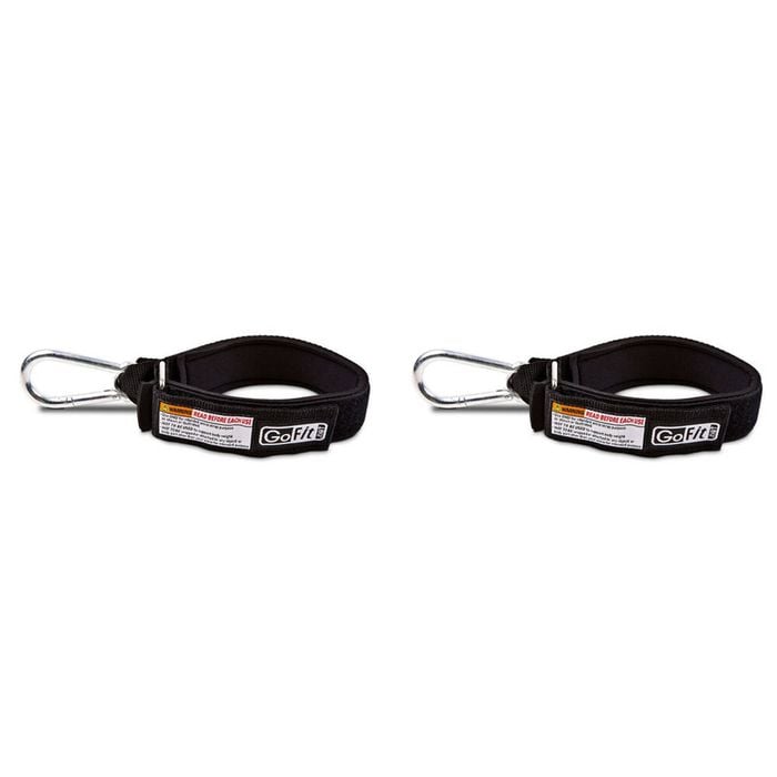 2PK GoFit Padded Ankle Strap Workout Exercise For Power Tubes & Super Band Black