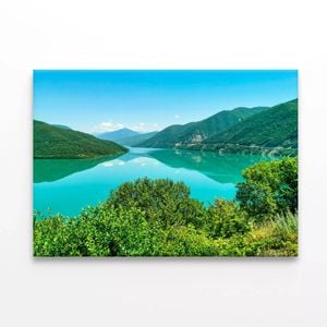 The Lake View with Mountains  Print 100% Australian Made 90 x 60cm  (Stretched)