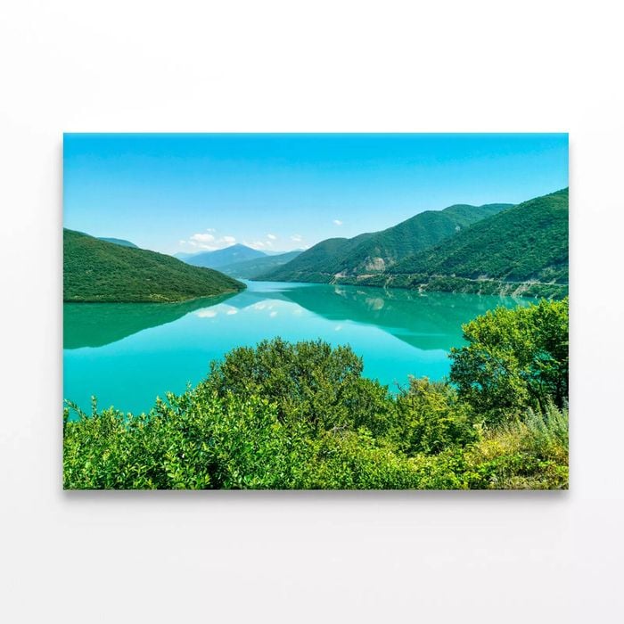 The Lake View with Mountains  Print 100% Australian Made 90 x 60cm  (Stretched)