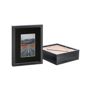 Photo Frames with 4" x 6" Mount - 8" x 10" - Black/Black - Pack of 5