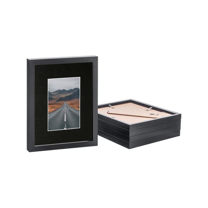 Photo Frames with 4" x 6" Mount - 8" x 10" - Black/Black - Pack of 5