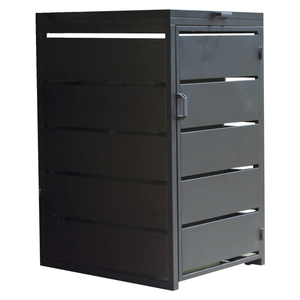 Eden 240L Metal Single Wheelie Bin Cover Black