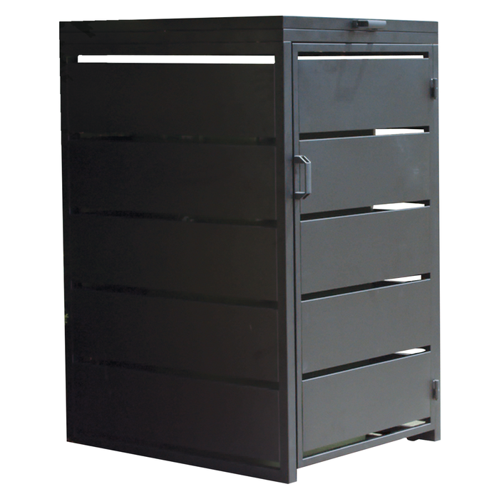 Eden 240L Metal Single Wheelie Bin Cover Black