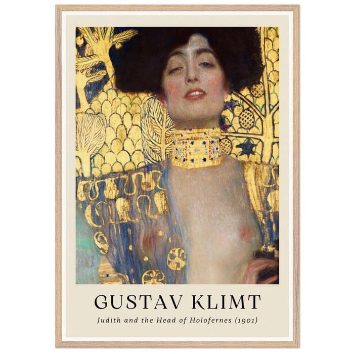 Galrie Gustav Klimt's Judith and the Head of Holofernes Stunning Art Nouveau Print, Wood Frame, A2 42 x 60cm (16 x 24inch)