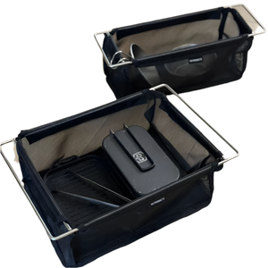 NNEOBA Folding Camping Mesh Basket Drainable Storage Bag Black