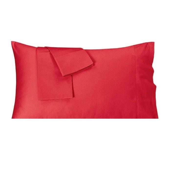 Fitted Sheet Set, 2000TC, Soft Comfort, King Single - Red