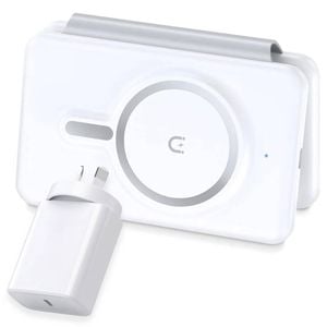 3 in 1 Foldable Fast Magnetic Wireless Charger for iPhone Apple Watch & Airpods White Power Adapter