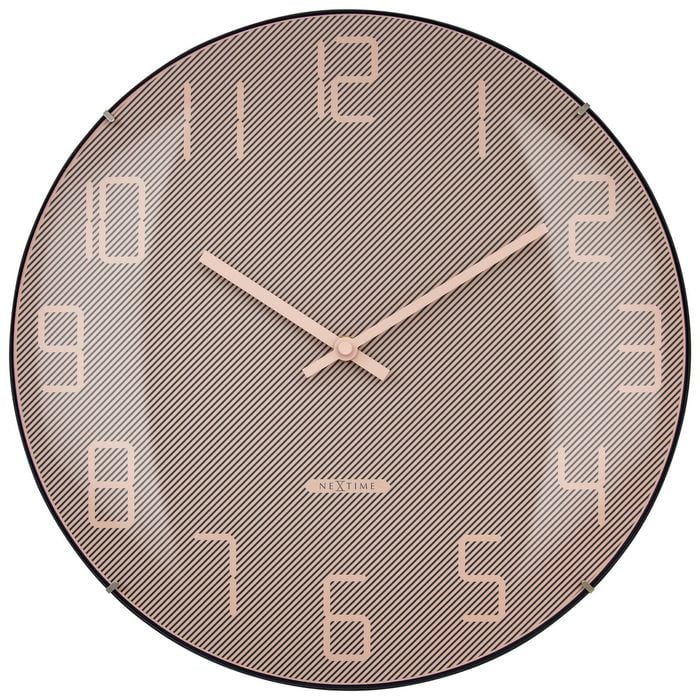 Nextime Shade Glass Analogue 35cm Wall Clock - Pink