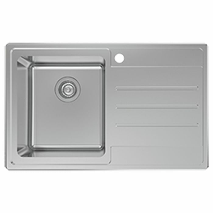 Everhard 800mm Stainless Steel Nugleam Edge LH Bowl And Drainer
