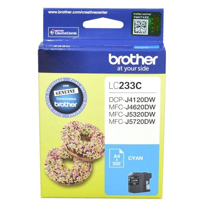 Brother GENUINE Original Brother Ink Cartridge Toner LC233C Cyan Inkjet 550 Pages