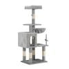 Petzly Cat Tree Tower Scratching Post Scratcher Condo 125cm Beige/dark Grey/grey