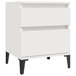 vidaXL Bedside Cabinet White Nightstand Bedroom Bedside Table with Storage