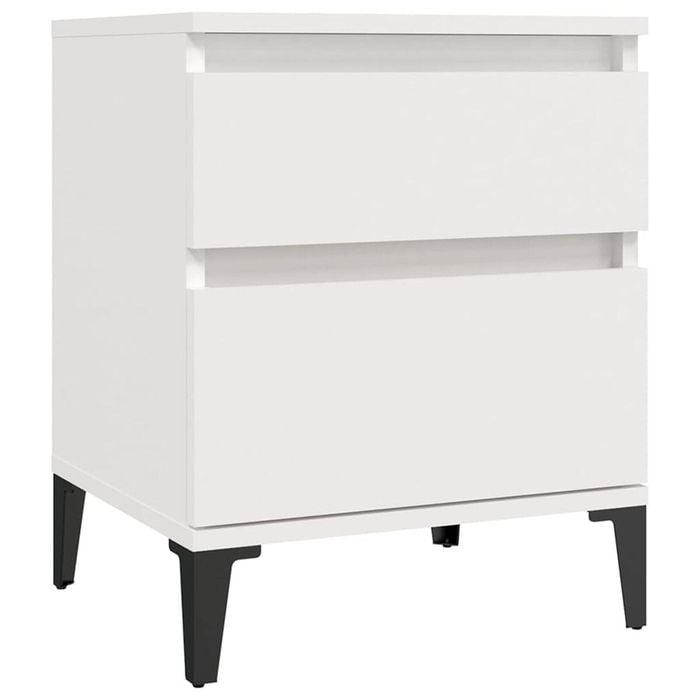 vidaXL Bedside Cabinet White Nightstand Bedroom Bedside Table with Storage