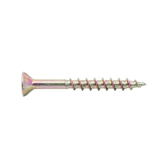 Zenith 8G x 40mm Countersunk Rib Head Chipboard Screws - 100 Pack