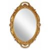 CARLA HOME Oval Antique Gold 25 x 38 cm Vintage Carved Hanging Wall Mirror for Bedroom and Living-Room