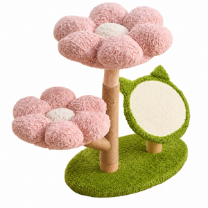 Four Seasons Natural Wood Flower Cat Tree -spring