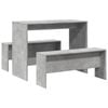 vidaXL Dining Table and Bench Set Dining Set 3 Piece Grey