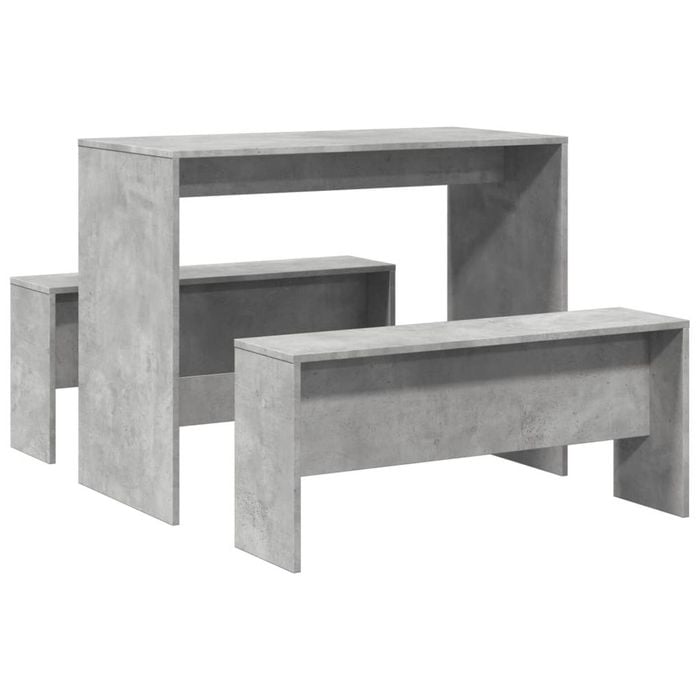 vidaXL Dining Table and Bench Set Dining Set 3 Piece Grey