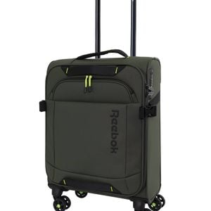 Reebok Pro Cabin Leather Film Soft Shell Suitcase Travel Lauggage 54cm Khaki