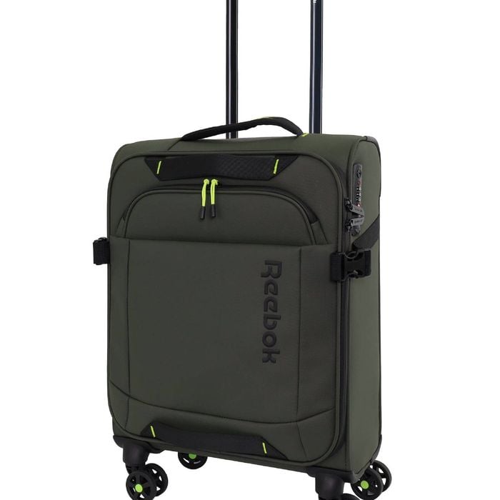 Reebok Pro Cabin Leather Film Soft Shell Suitcase Travel Lauggage 54cm Khaki
