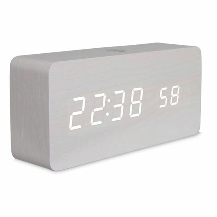 TODO Digital LED Alarm Clock w/ Temperature Display + Control APP - White