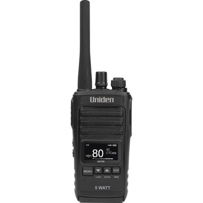 Uniden 5W Uhf Cb Splashproof Radio Uniden 5 Watt / 1 Watt Selectable Tx Power Uh755