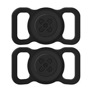 2PK Moki Durable Pet Tag for MokiTag W/ Pet-Friendly Silicone Black