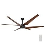 Brilliant 178cm Timber Look X Large Xtreme Indoor Outdoor ABS DC Ceiling Fan With Remote