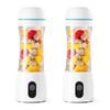 SOGA 2X 380ml USB Rechargeable Mini Juicers – White