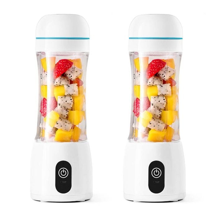 SOGA 2X 380ml USB Rechargeable Mini Juicers – White