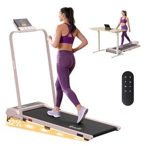 Everfit 3 in 1 Walking Pad Treadmill 12% Incline Foldable Under Desk Treadmills 40cm Belt Pink