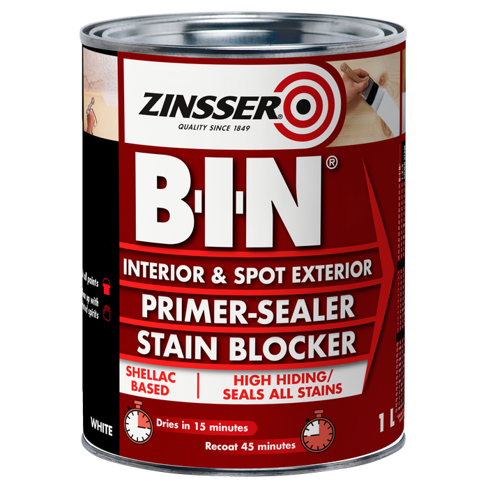 Zinsser 1L White B-I-N Primer Sealer Stain Killer