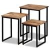 vidaXL 3 Piece Nesting Coffee Table Set Solid Reclaimed Teak Couch Living Room