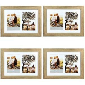 4PK Frankie & Me Wooden Collage 5x7'' Double Picture Frame Home/Office Decor Oak
