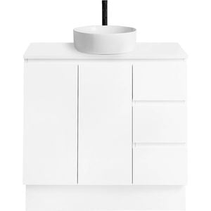 CIBO 900mm White Nordic Full Height Bathroom Vanity With White Countertop Basin