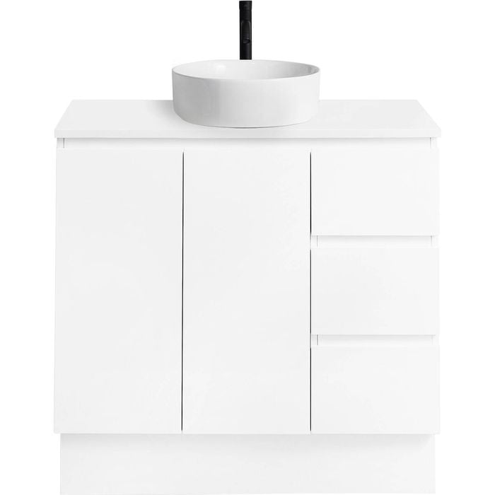CIBO 900mm White Nordic Full Height Bathroom Vanity With White ...