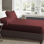 Luxor King Burgundy 1000TC Silk Silky Feel Satin Fitted Sheet+Pillowcase
