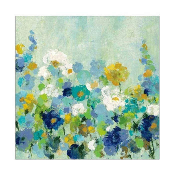 Artey | Midsummer Garden White Flowers - Stretched Canvas - Stretched Canvas - 84 x 84cm