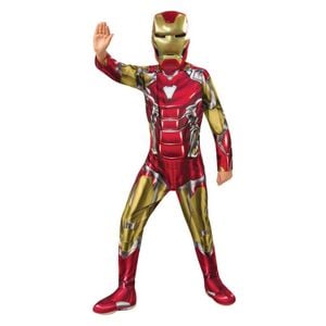 Marvel Avengers Iron Man Halloween Costume for Kids with Jumpsuit and Mask – Red &amp; Gold Colour, 6-8 Years