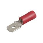Narva 2.5-3 / 6.3 x 0.8mm 1/4" Red Double Crimped Flared Vinyl Insulated Male Blade Terminal - 14 Pack