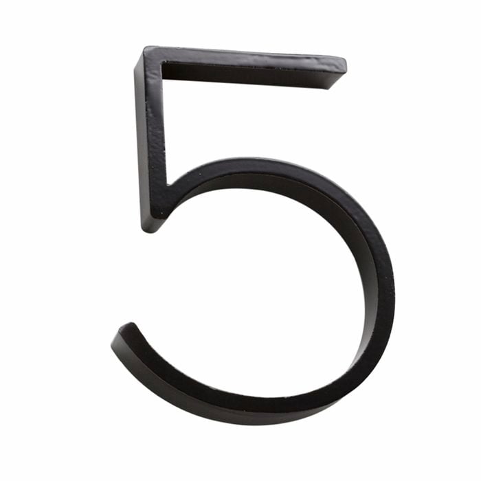 Sandleford 120mm Black Slimline House Number 5