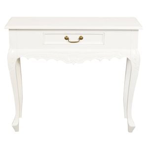 Jepara 1 Drawer Carved Sofa/Hall Table (White)