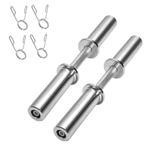 Olympic Barbell Bar 50cm Heavy Duty Dumbbell Handles Pair of Steel 100kg Weight Capacity