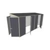 Build-a-Shed 1.5 x 4.5 x 2m Dual Single Hinged Side Door Skillion Shed - Grey