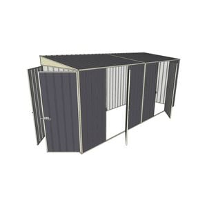 Build-a-Shed 1.5 x 4.5 x 2m Dual Single Hinged Side Door Skillion Shed - Grey