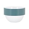 Argon Tableware 16cm Coloured Enamel Bowls - Set Of 6 - Green Lightweight Metal Camping Serving Bowls For Snacks, Pasta, Salad