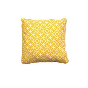 Bloomington Circle Yellow White Square Filled Cushion 43 x 43 cm