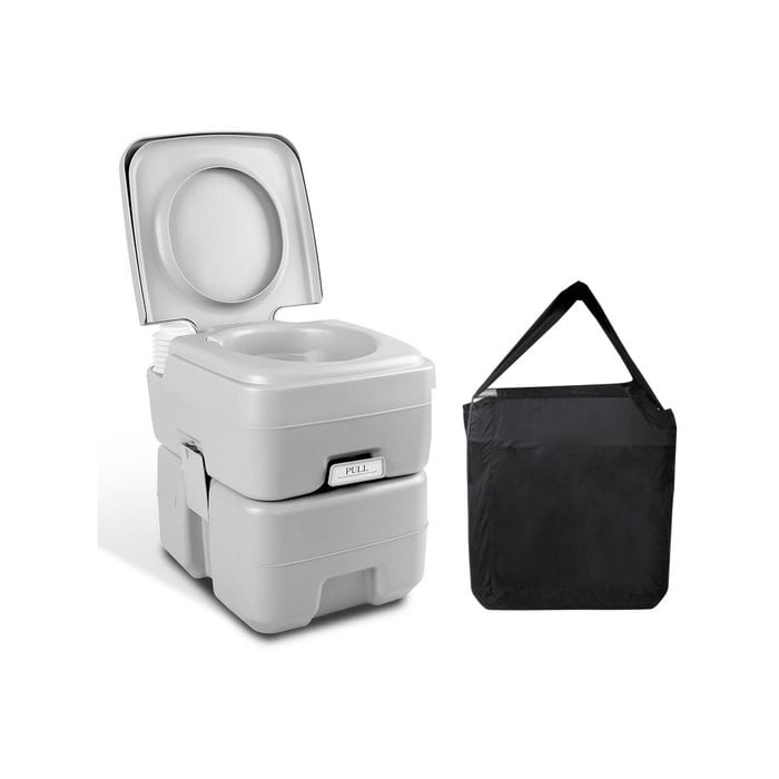 Weisshorn 20L Portable Outdoor Toilet with Carry Bag Grey