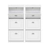 2x 3 Tier Artiss Shoe Storage Rack Cabinet White