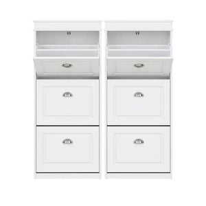 2x 3 Tier Artiss Shoe Storage Rack Cabinet White